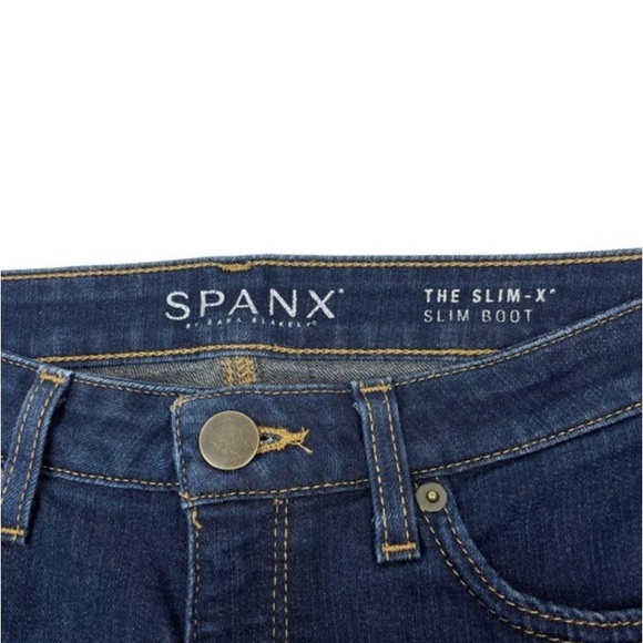 SPANX The Slim-X Slim Boot Cut Jean Sz 28 Rich Indigo - Picture 5 of 6